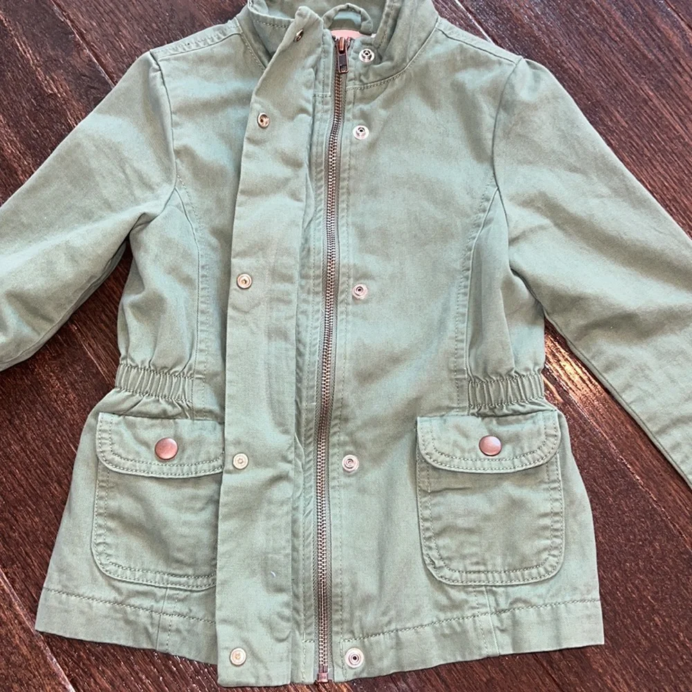 The children’s place girls army green utility jacket, 5/6